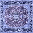 thumbnail image 1 of Ahgly Company Indoor Square Medallion Blue Traditional Area Rugs, 6' Square, 1 of 4