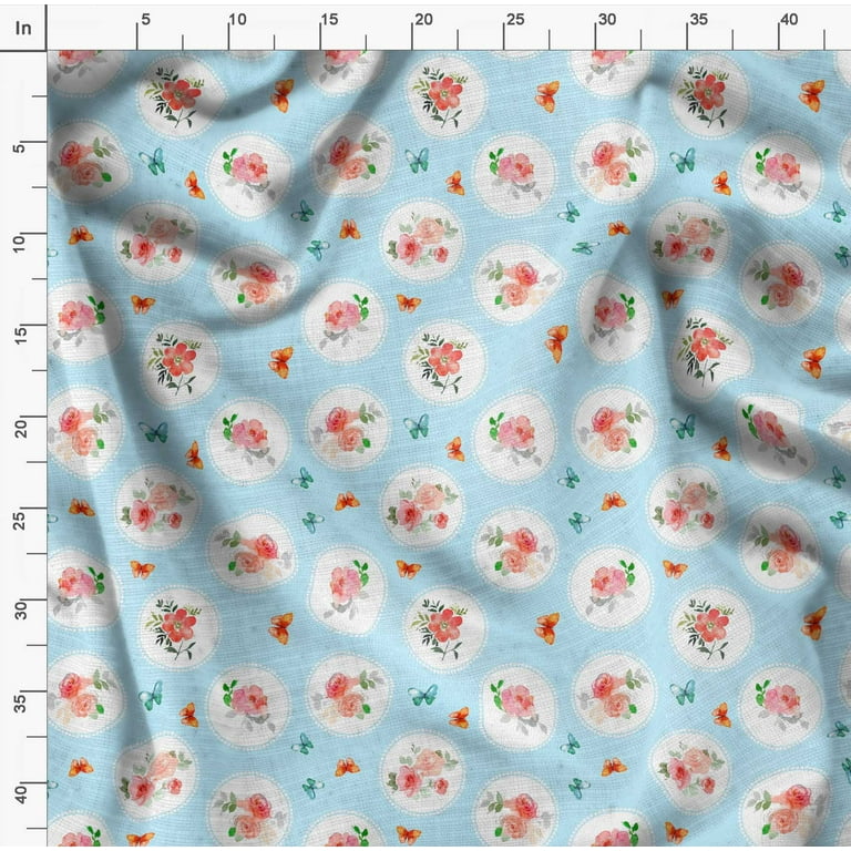  Soimoi Floral Print, Silk Fabric, Decor Sewing Fabric