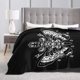 thumbnail image 3 of Manta con diseño de daga de mariposa en blanco y negro para sofá cama, 152 x 127 cm, súper suave, acogedora, de franela, ligera, difusa y cálida, 3 of 7