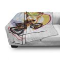 thumbnail image 3 of Motorcycle Soft Flannel Fleece Blanket, Sketch of Biker Performing Image on Abstract Colorful Background Modern Print, Cozy Plush for Indoor and Outdoor Use, 50" x 60", Black Yellow, by Ambesonne, 3 of 6