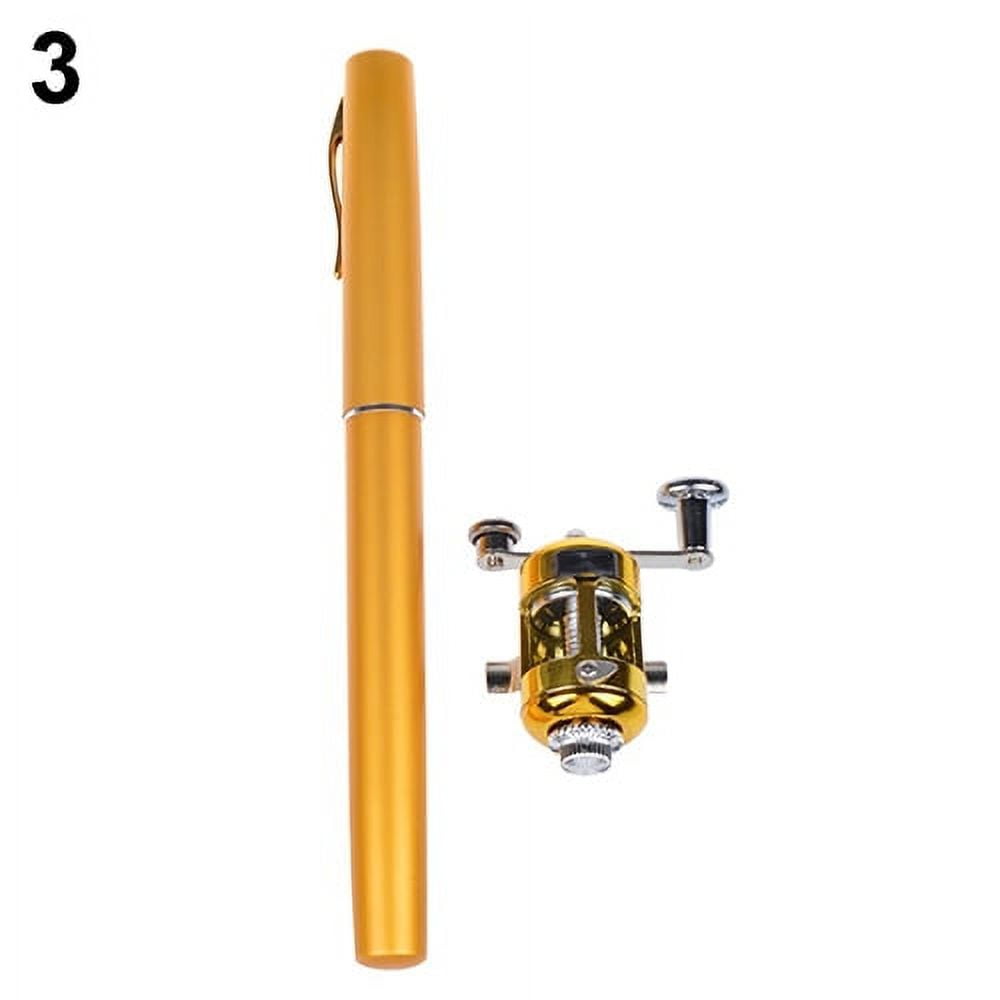 Opolski Mini Portable Fish Pen Shape Spinning Pole Aluminum Alloy Telescopic Fishing Rod