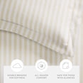 thumbnail image 5 of Noble Linens Ivory Puffed Rugged Stripes 3-Piece Duvet Cover Set, Full/Queen, 5 of 13