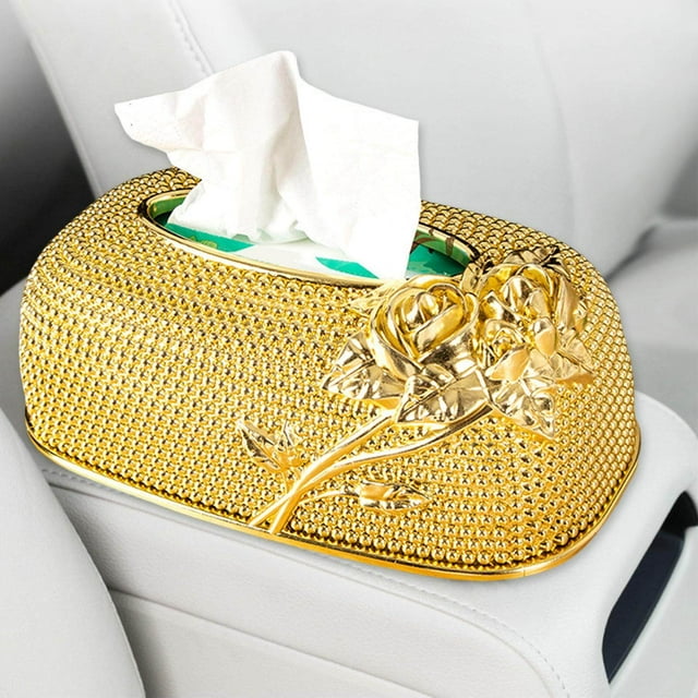 pitrice Tissue Box Cover Home Car Countertop Pumping paper Case Napkin Paper Case Paper Case Pumping paper Decor Gold