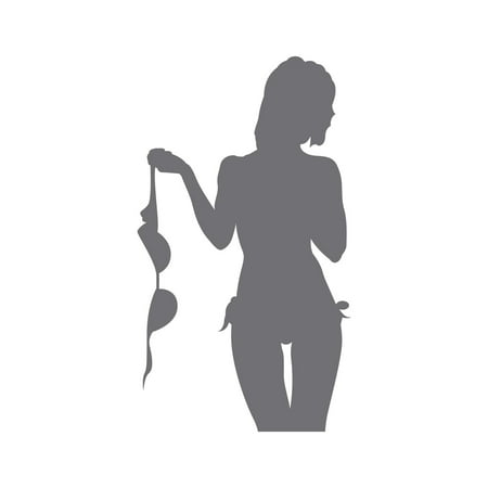 Sexy Girl No Bra Sticker Decal Die Cut - Self Adhesive Vinyl - Weatherproof - Made in USA - Many Color and Sizes - lady braless jdm stance euro