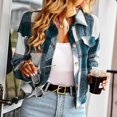 thumbnail image 3 of Vedolay Fall Tops for Women Casual Jackets for Women Classic Long Sleeve Button Down Casual Jacket with Pockets,Blue S, 3 of 5