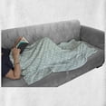 thumbnail image 6 of Teal and White Soft Flannel Fleece Throw Blanket, Old Fashioned Abstract Mosaic Design Elements with Floral Details, Cozy Plush for Indoor and Outdoor Use, 50" x 70", Mint Green White, by Ambesonne, 6 of 6