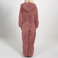 thumbnail image 4 of RQYYD Fleece Onesie Pajamas for Women Fuzzy Sherpa Hooded Romper One Piece Winter Sleepwear Flannel Pajama Jumpsuit, 4 of 5