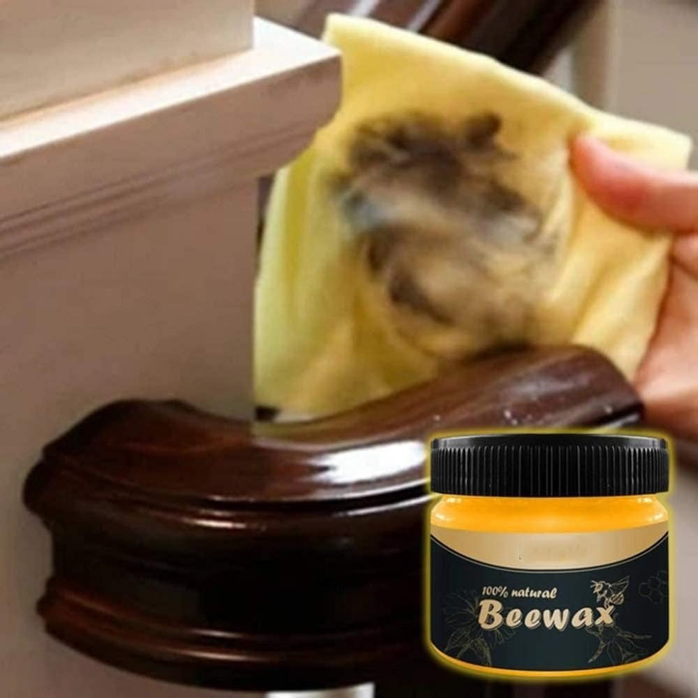 Wood Seasoning Beeswax,Beeswax Furniture Polish, Wood Furniture Cleaner for Wood Doors,Tables,Chairs and Floors