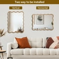 thumbnail image 4 of Wall Mirror Natural Wood 30"x40" Wavy Rectangle Solid Wood Frame Decorative Mirror,For Bedroom, Bathroom, Living Room, Entryway,Decorative Wall Mirror, 4 of 13