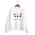 thumbnail image 1 of Hauts de Noël en Solde Tendance pour Femmes Décontracté Col Rond Imprimé Manches Longues T-Shirt Blanc TTG, 1 of 1