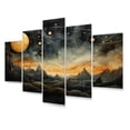 thumbnail image 2 of Designart "Yellow Black Universal Wonders Cosmic Marvels" Space Planet Metal Wall Décor Set, 2 of 5