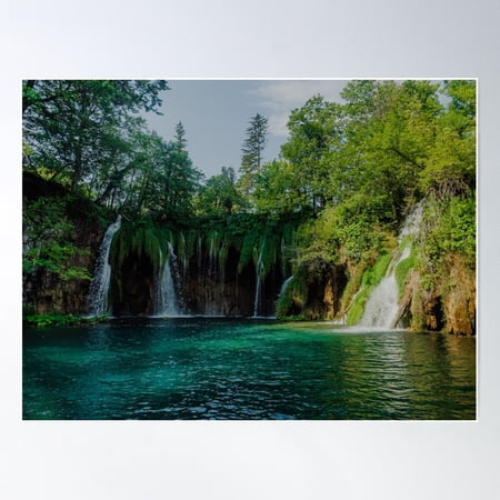 Turquoise Paradise – Plitvice National Park Poster Wall Art, Modern Wall Decor For Living Room Bedroom, 12x18 UNFRAMED