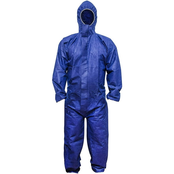 Blue Unisex SMS Coverall XL size. Overall with Hood, Waist, Ankles
