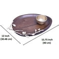 thumbnail image 2 of The Milli Collection Acacia Wood Elongated Chip and Dip Platter Decorative Branch Detail Gold Finish Ideal for Home Restaurant Cafe Bistro Stylish Wood Serving Tray 15.75 x 12.00 x 3.75 inches, 2 of 8