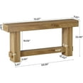 thumbnail image 5 of 70.9-Inch Modern Rustic Console Table, Wooden Farmhouse Sofa Table Behind Couch With Center Balance Bar, Chunky Block Legs For Entryway, Hallway, Living Room, 5 of 7