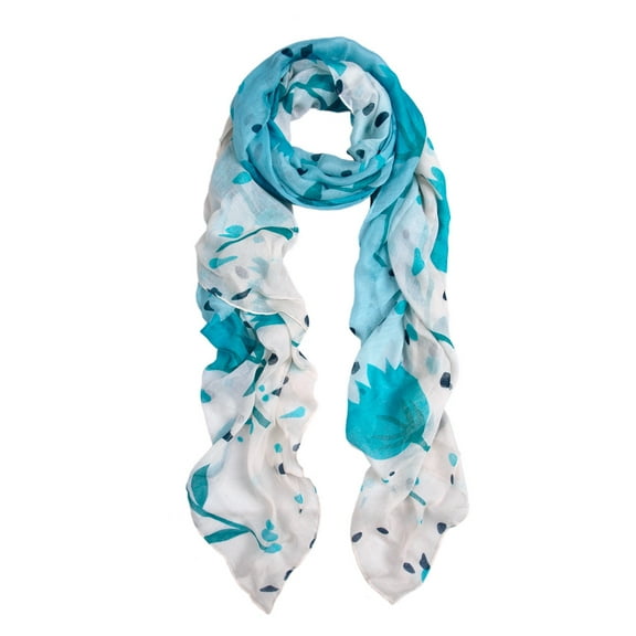 Chic Tulips & Polka Dot Floral Print Scarf