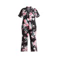 thumbnail image 2 of Joyspun Women's Dreamy Soft Collection Notch Collar Short Sleeve Knit Top & Capri Pajama Set, 2-Piece, Sizes XS-3X, 2 of 3