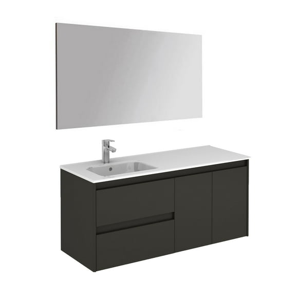 Ws Bath Collections Ambra 120L Pack 1 Ambra 48" Wall Mounted Single Basin Vanity Set -