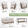 thumbnail image 4 of EAGLE PEAK Coastal Vista 8PCS Patio Furniture Outdoor Sectional Sofa Wicker Conversation Set with Rocking Chairs and Coffe Table, Blue, 4 of 8