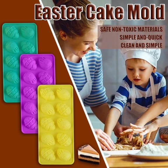 CoreLiving Easter Egg Silicone Mold for Chocolate Candy, 10-Cavity Breakable Egg Shaped Baking Pan for Melting Chocolate, Non-Stick Flexible Mold for Dessert & Candy Making