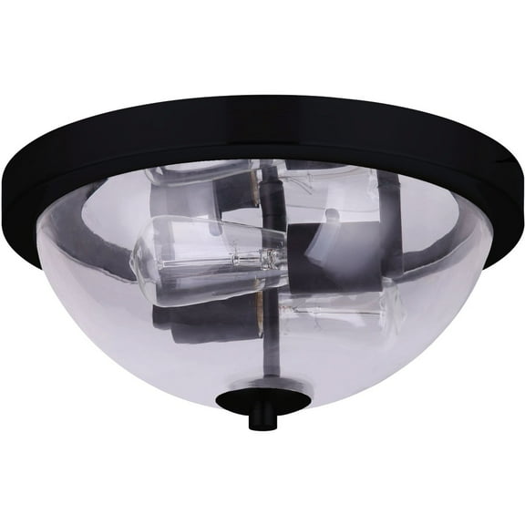 Home Impressions Flush Mount Ceiling Light - Matte Black, 13 In, Dimmable, LED Compatible