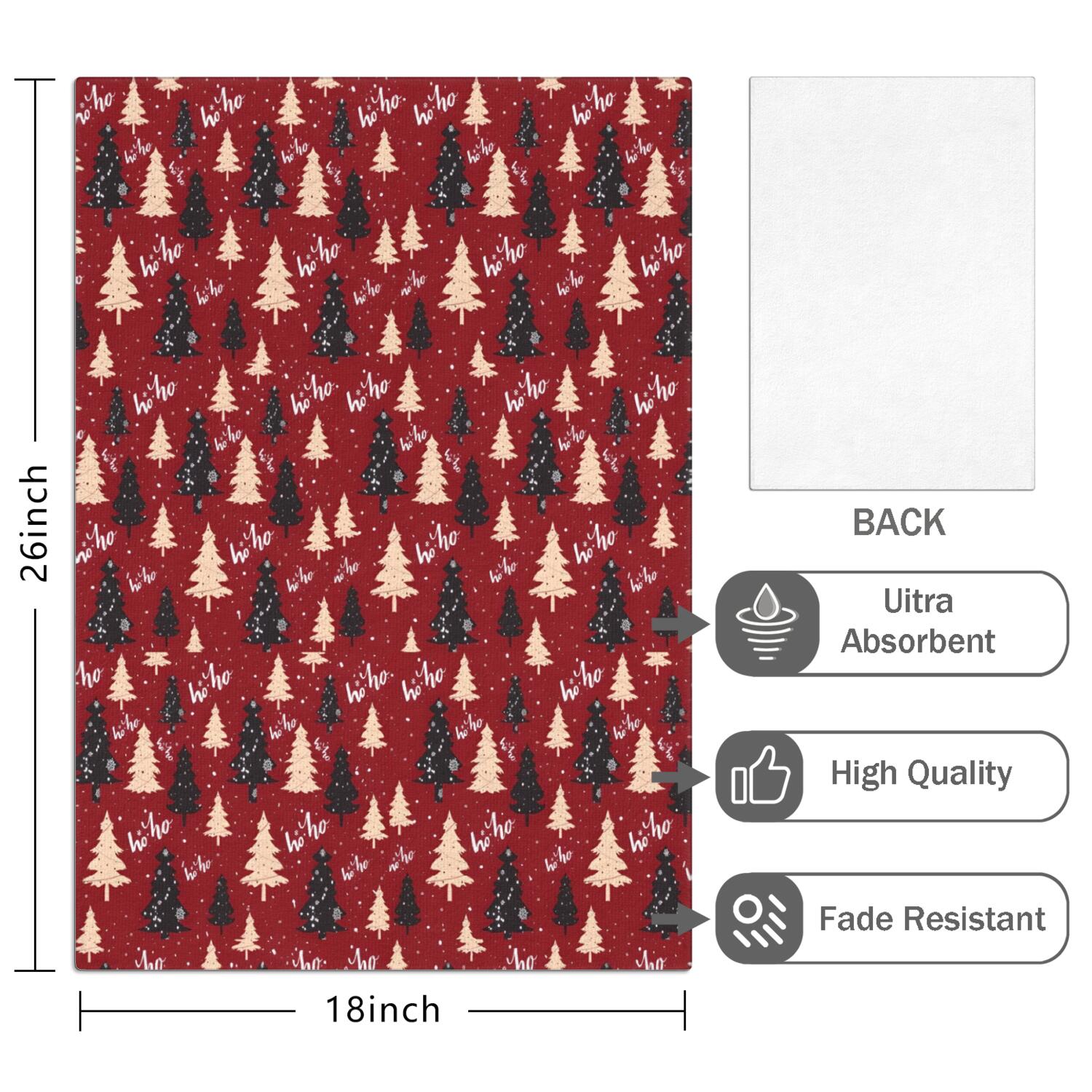 6 Pcs Funny Kitchen Towels,Red Christmas Tree Pattern Microfiber Dish Towels,Kitchen Tea Towels,Kitchen Towel Set (18" X 26")