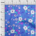thumbnail image 1 of oneOone Polyester Lycra Blue Fabric Leaves & Flower Dress Material Fabric Print Fabric By The Yard 56 Inch Wide, 1 of 4