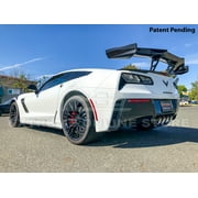 Replacement For 2014-2019 Chevrolet Corvette C7 Wide Body Models | ZR1 Style ABS Plastic PAINTED CARBON FLASH METALLIC Rear Trunk Lid Wing Spoiler Tail Light With Installation Bracket