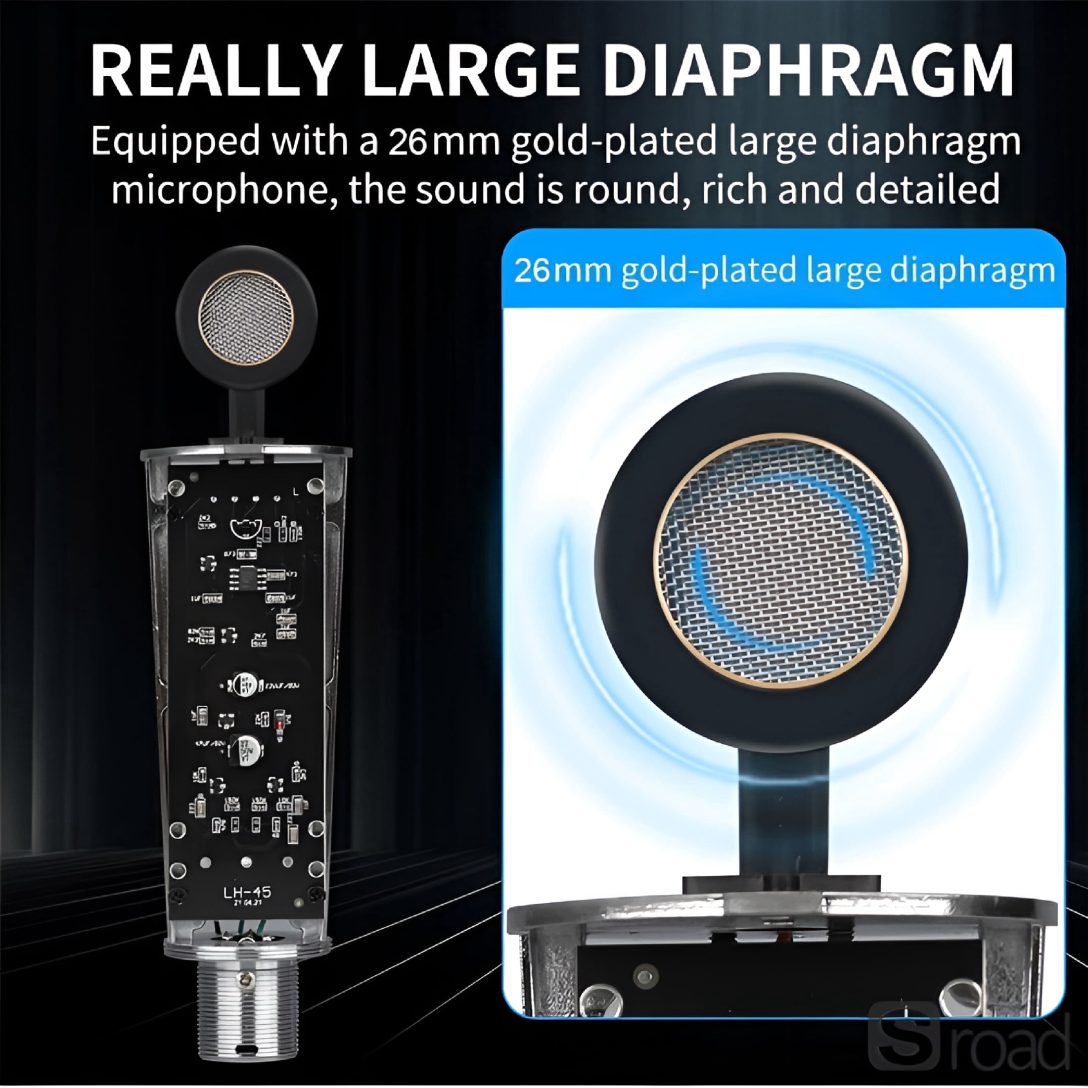 GJX 2026 New Professional Cardioid Xlr Condenser Microphone,Studio Recording Mic for Podcasting,Voice Over,Streaming,Home Studio Use