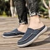 

Men s Canvas Comfortable Slip On Mules Lightweight Breathable Open Back Shoes Non-slip Closed-toe Slippers For Outdoor