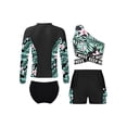thumbnail image 2 of YUUMIN Kids Girls 4 Pcs Rash Guard Sets Athletic Tankini Swimsuits Upf 50+ Swim Coat Bikini Swimwer Black 8, 2 of 5