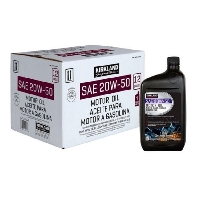 12 Envases De Aceite Para Motor 20w50 Kirkland 12/1qt Cst 1448222/CST 20w50