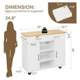 Kitchen Island with Storage Cart Table Rolling Butcher Block on Wheels