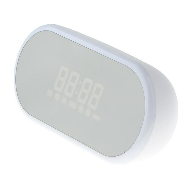 Despertador Bluetooth portátil con pantalla LED y batería recargable de 2000 mAh blanco Sunnimix Altavoz Bluetooth Reloj despertador