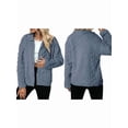 thumbnail image 3 of Winter Fleece Jacket for Women Zipper Stand Collar Casual Coats with Pockets Lake Blue M, 3 of 7