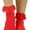 Ruffle Top - Red, variant on Women's Opaque Ankle High Socks w/ Ruffled Lace Top - Red