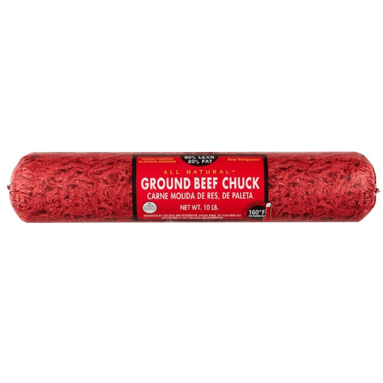 All Natural* 80 Lean/20 Fat Ground Beef Chuck Roll, 10 lb BrickSeek