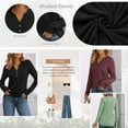 thumbnail image 4 of SUNBS Henley Blouses for Women Long Sleeve Shirts Fall Fashion Dressy Casual Tops Cute Work Outfits Clothes, 4 of 9