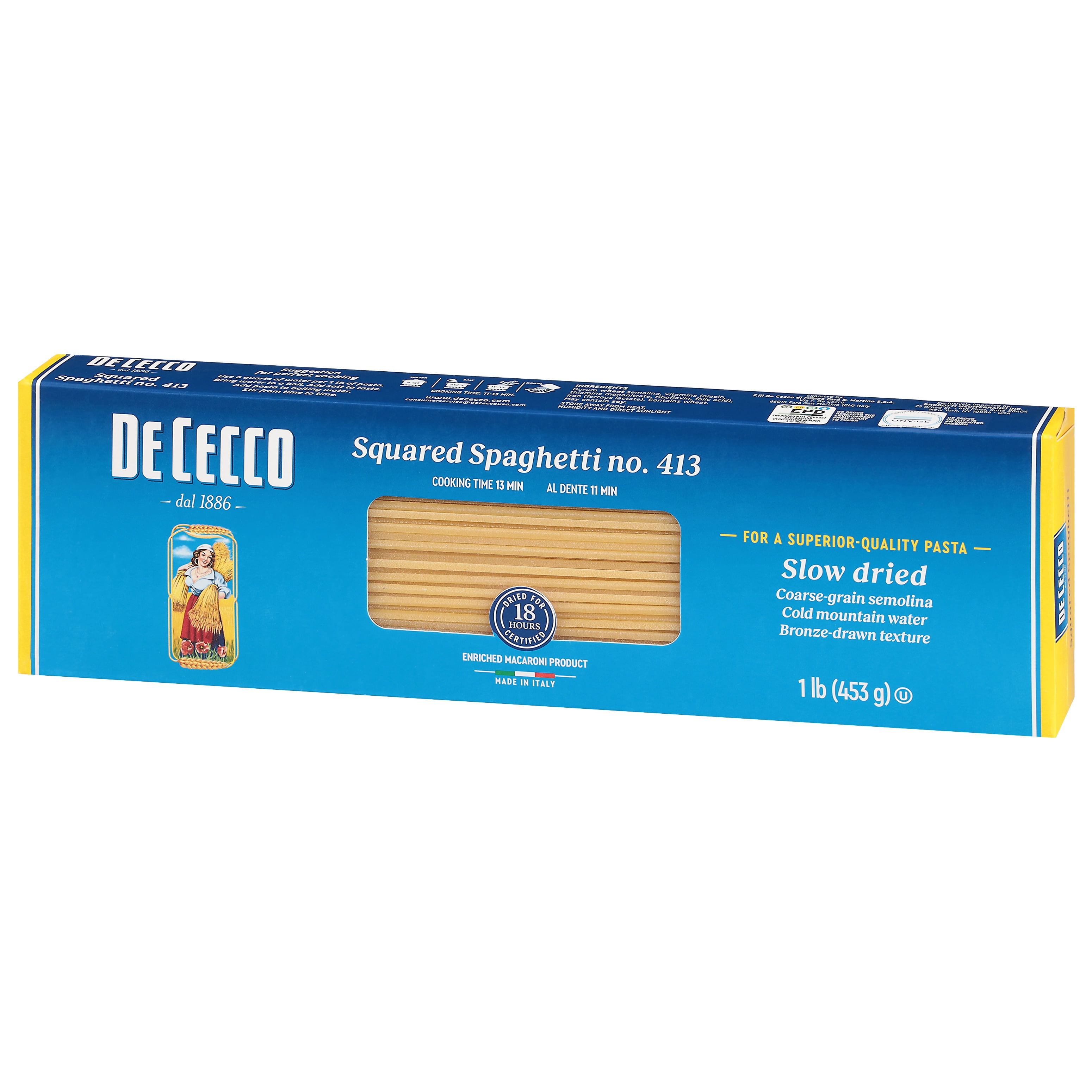 De Cecco Squared Spaghetti Pasta no. 413 - 1 lb