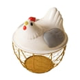 thumbnail image 3 of Cesta para almacenar huevos, soporte para huevos frescos, artículos decorativos de cocina con tapa, cesta redonda para recoger huevos, contenedor para Gris, 3 of 8