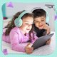 thumbnail image 2 of INFURTURE Auriculares para niños con micrófono para niños y niñas, límite de volumen 94 dB, auriculares supraaurales, auriculares con cable para adolescentes, escuela, viajes, compatibles con teléfono, 2 of 5