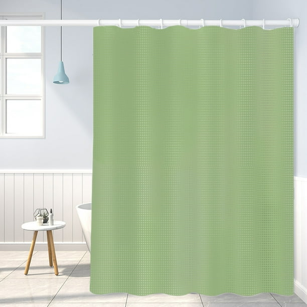Cortina de ducha impermeable de doble cara con estampado de lunares lisos | Forro de ducha que bloquea la humedad