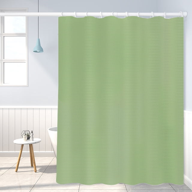Xihbxyly Cortina de Ducha de Lunares, Diseño de Doble Cara En Color Liso, Impermeable, Decoración de Baño, Fácil de Limpiar, Separación Entre Húmedo y Seco, 213 X 183 Cm, Blanco, Gris, Azul y Verde.