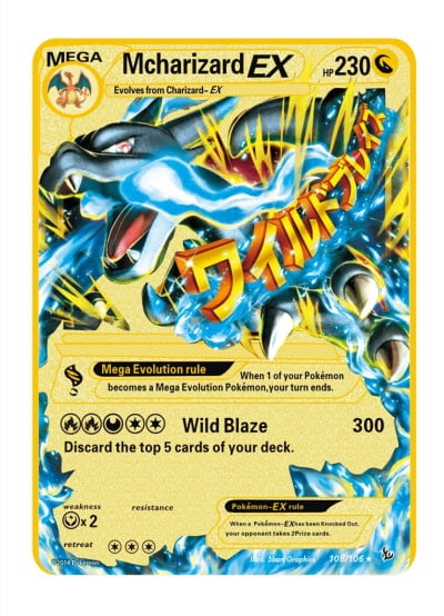 Charizard Ex Gold Metal Pokemon Card 