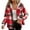 Red, variant on Women's Fleece Lined Plaid Shacket Jacket Long Sleeve Button Down Hooded Jackets Fall Winter Warm Coat Red M