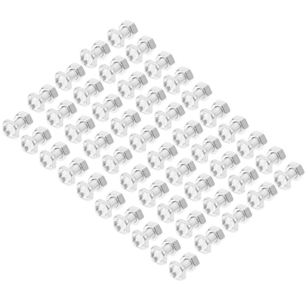 FONDOTIN 100 Sets Strengthen Panels Aluminium Greenhouse Bolts and Nuts Silver Hexagonal Nut for Greenhouse Accessories