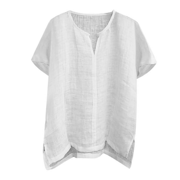 wofedyo mens shirts Mens 2022 Casual Summer Plain Short Sleeve Cotton ...