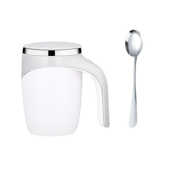 Boovnll Self Stirring Coffee Mug, 13oz Stainless Steel Insulated Automatic Magnetic Stirring Coffee Mug with Scoop, Battery Power Double Wall for Office, Home Travel Cocoa, Milk, Coffee Mug