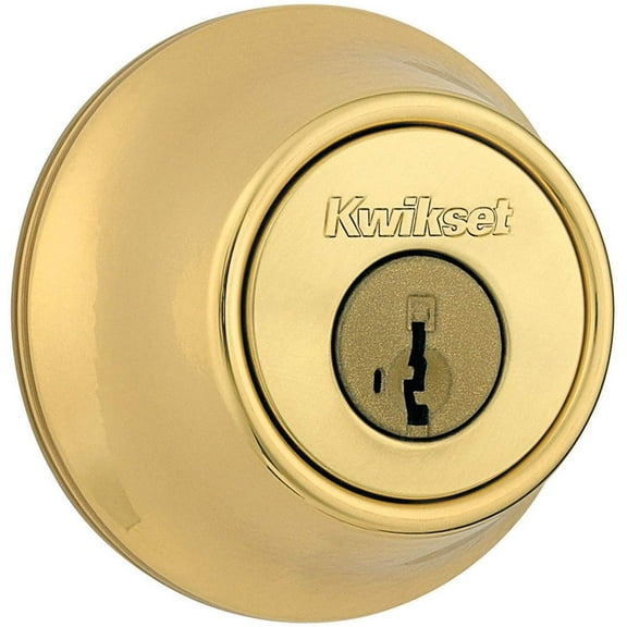 Kwikset Deadbolt Lock 660 Series SmartKey Security - Single Cylinder - Polished Brass, Pack of 1