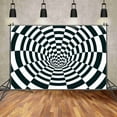 thumbnail image 2 of 3D Black White Photographic Wallpaper Backdrop Visual Illusion Hypnotic Geometrical Background Photography Studio Props, 2 of 8